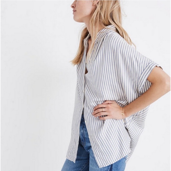 Madewell Tops - Madewell Central Dalton Blue Stripe Button Up Shirt